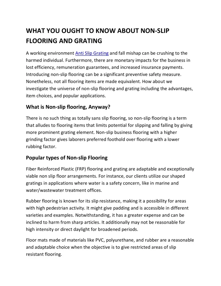 what you ought to know about non slip flooring