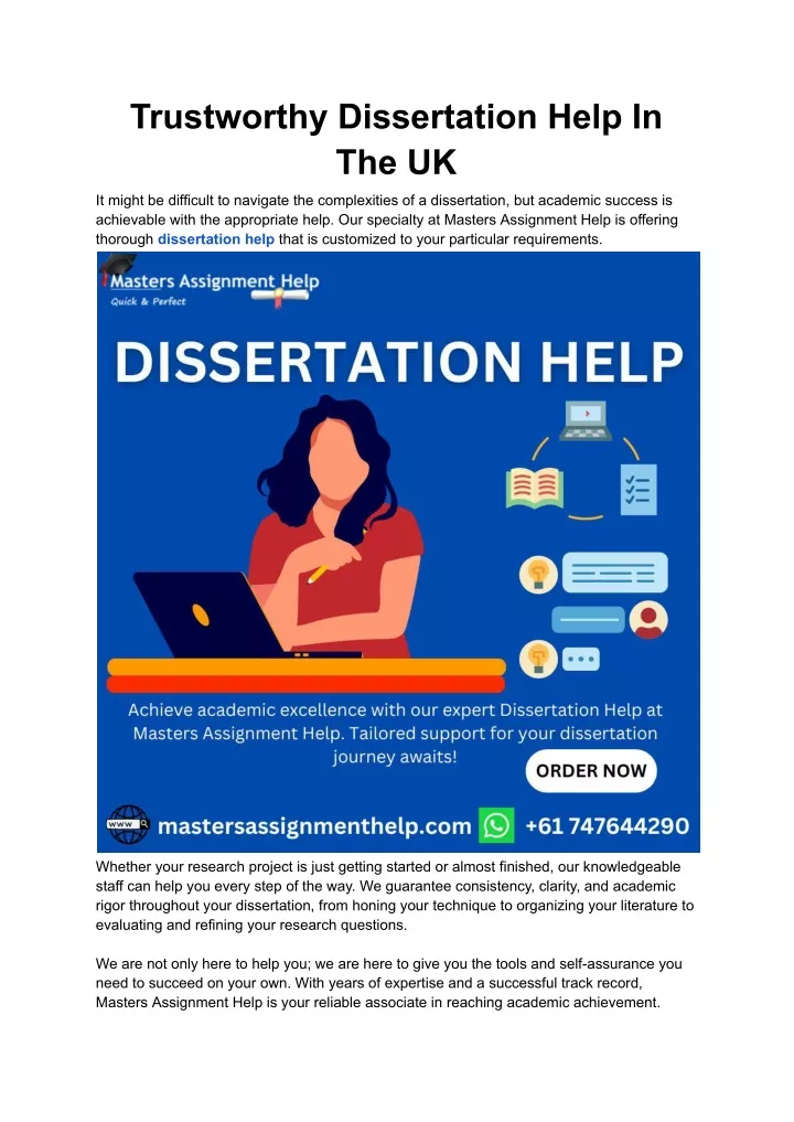 trustworthy dissertation help in the uk