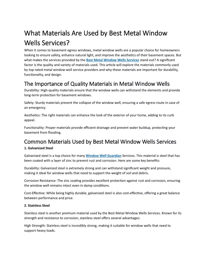 what materials are used by best metal window what