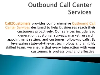 Outbound Call Center Services