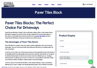 Find Paver Tiles Blocks Manufacturers