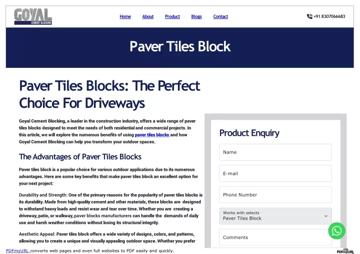 p a ver tiles block