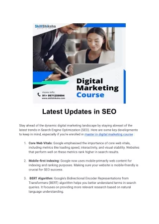 Latest Updates in SEO