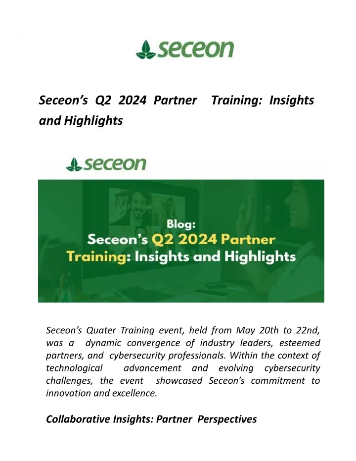 seceon s q2 2024 partner and highlights