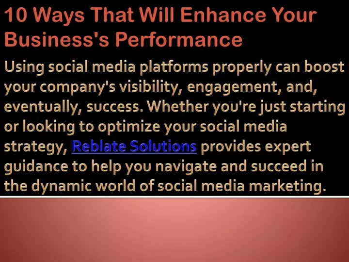 10 ways that will enhance your business s performance