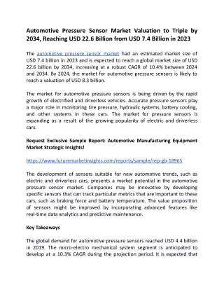 Automotive Pressure Sensor Market