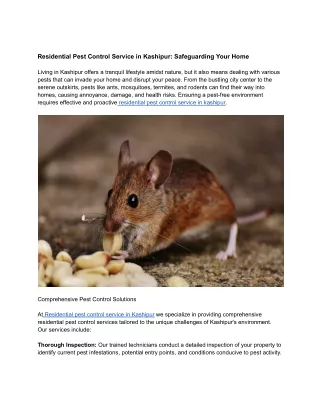Residential Pest Control Service in Kashipur (1)
