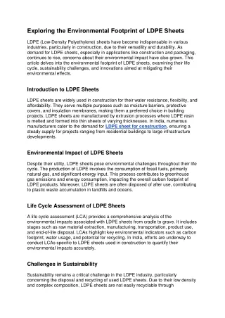 exploring the environmental footprint of ldpe