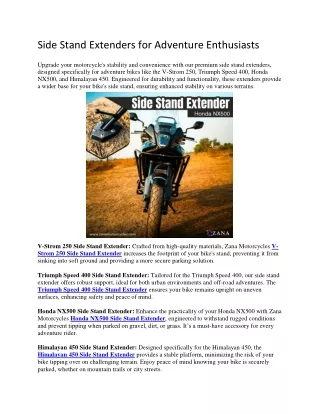 side stand extenders for adventure enthusiasts