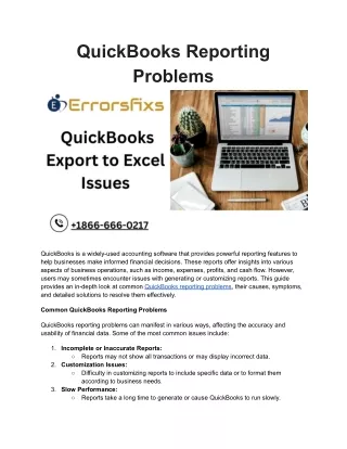 QuickBooks Reporting Problems