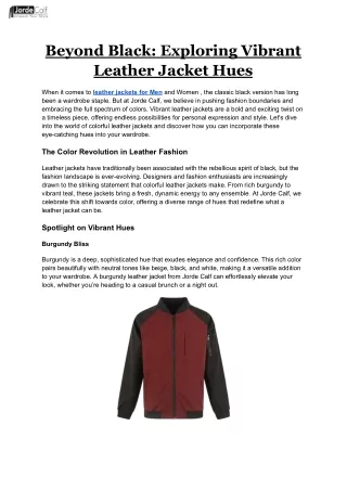 beyond black exploring vibrant leather jacket hues