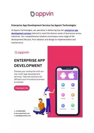 enterprise app development services by appvin