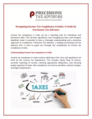 Navigating Income Tax Compliance in India: A Guide by Precisione Tax Advisors