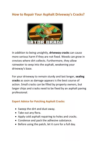 How to Repair Your Asphalt Driveway's Cracks