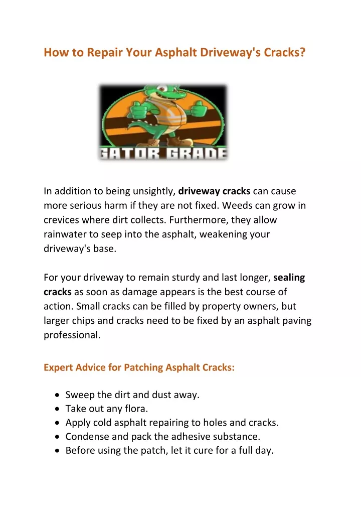 how to repair your asphalt driveway s cracks