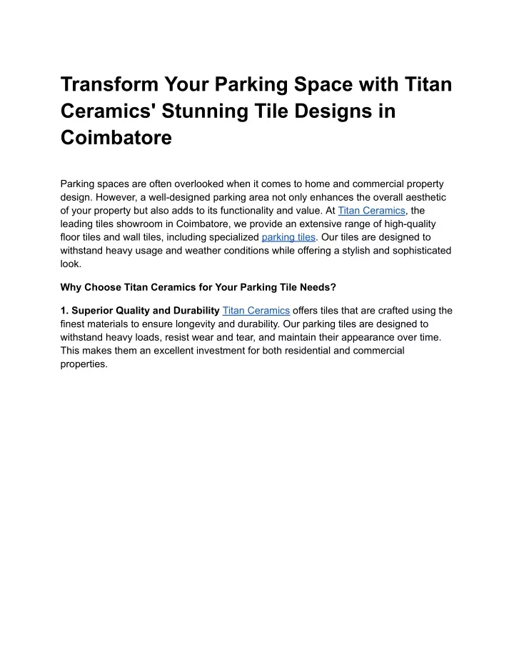 transform your parking space with titan ceramics