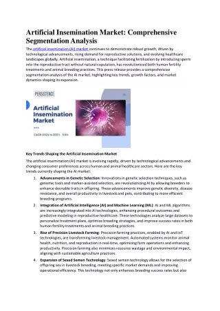 artificial insemination market comprehensive