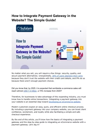 How to Integrate a Payment Gateway into a Website