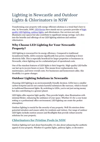 lighting in newcastle and outdoor lights