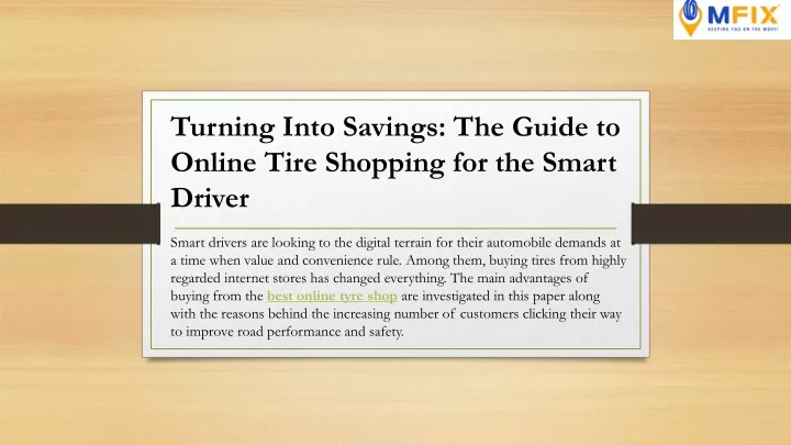 turning into savings the guide to online tire