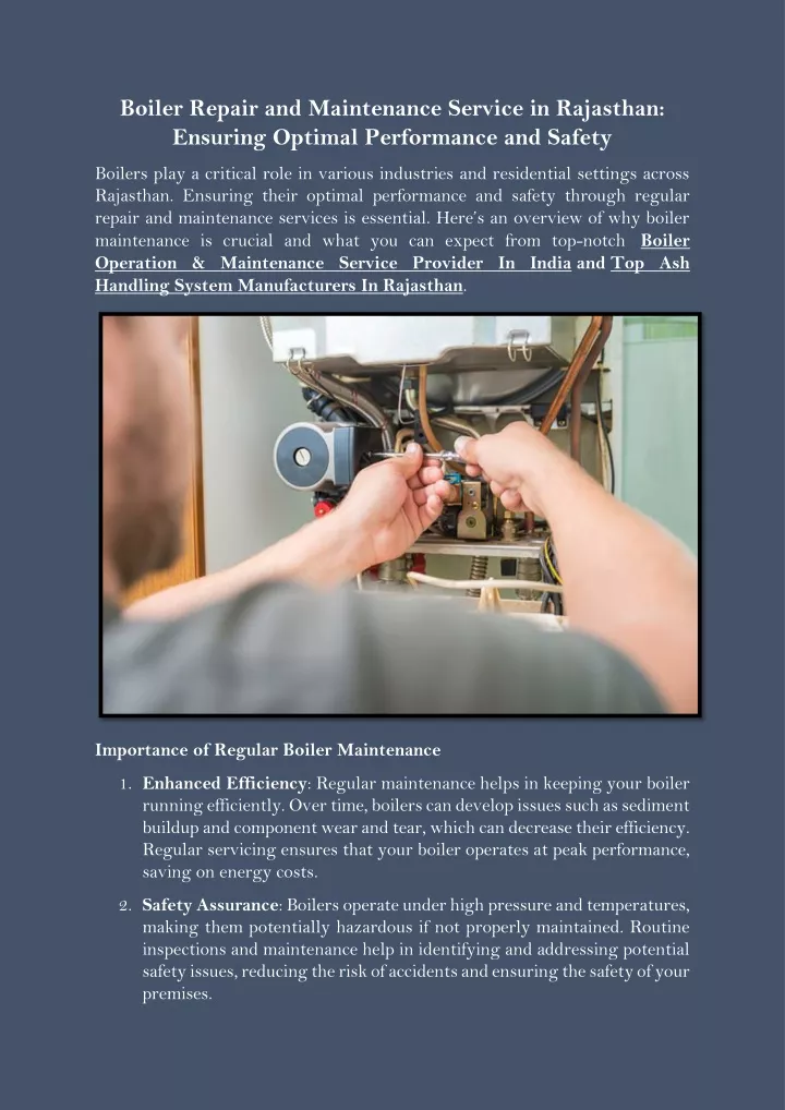 boiler repair and maintenance service