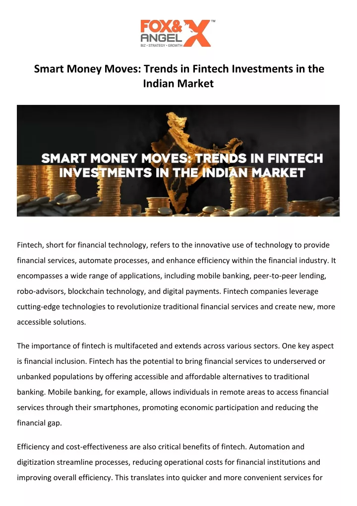 smart money moves trends in fintech investments