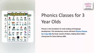 Phonics Classes for 3 Year Olds