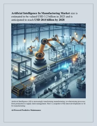 Artificial Intelligence In Manufacturing Market