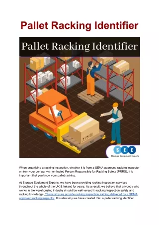 Pallet Racking Identifier | Pallet Racking Identification UK