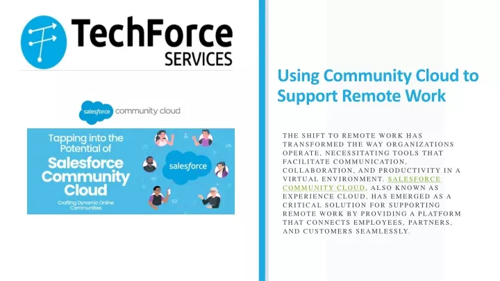 using community cloud to support remote work