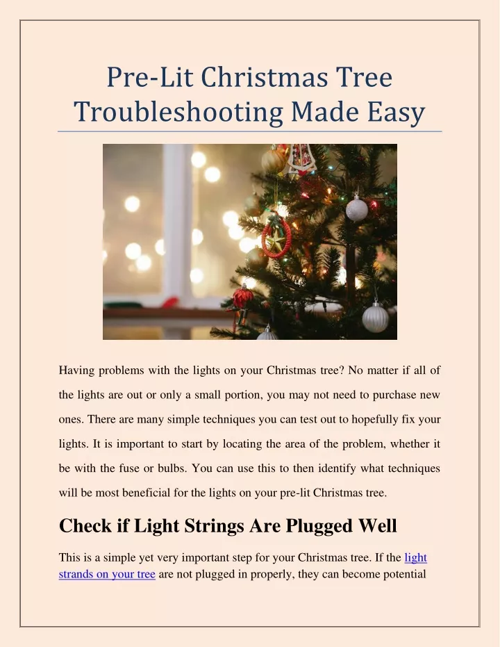 pre lit christmas tree troubleshooting made easy