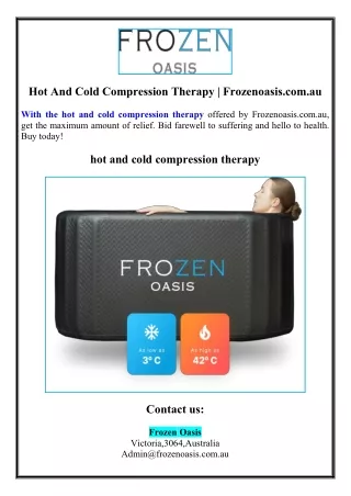 Hot And Cold Compression Therapy | Frozenoasis.com.au