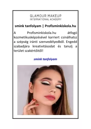 smink tanfolyam  Profisminkiskola.hu