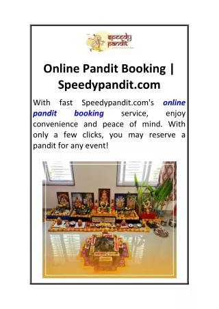 Online Pandit Booking  Speedypandit.com