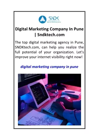 Digital Marketing Company In Pune  Sndktech.com