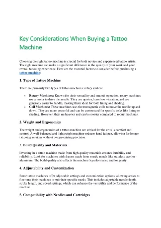 key considerations when buying a tattoo