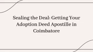 Adoption Deed Apostille in Coimbatore