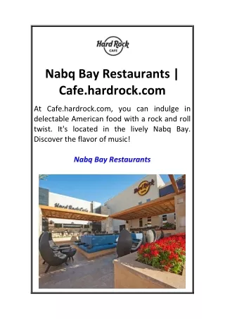 Nabq Bay Restaurants Cafe.hardrock.com