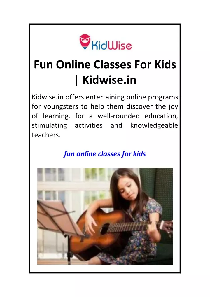 fun online classes for kids kidwise in