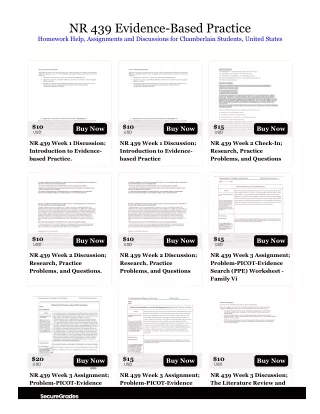 NR 439 Evidence-Based Practice