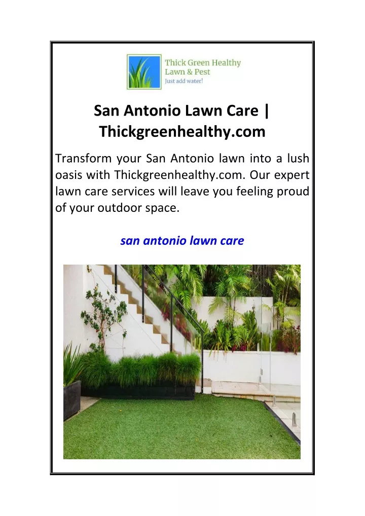 san antonio lawn care thickgreenhealthy com