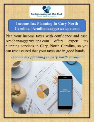 Income Tax Planning In Cary North Carolina   Aradhanaaggarwalcpa.com