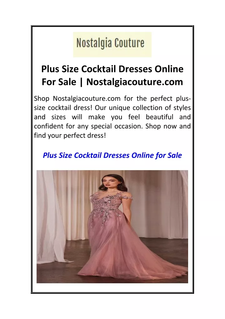 plus size cocktail dresses online for sale