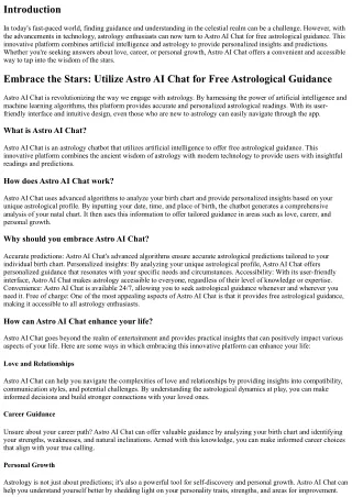 Embrace the Stars: Utilize Astro AI Chat for Free Astrological Guidance