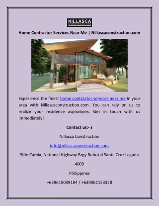 Home Contractor Services Near Me  Nillascaconstruction