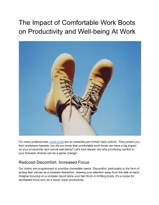 the impact of comfortable work boots