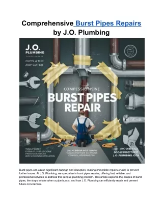 Burst Pipes Repairs