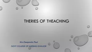 theries of theaching