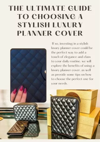 The Ultimate Guide to Choosing a Stylish Luxury Planner Cover