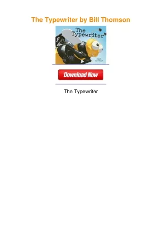 The Typewriter by Bill Thomson